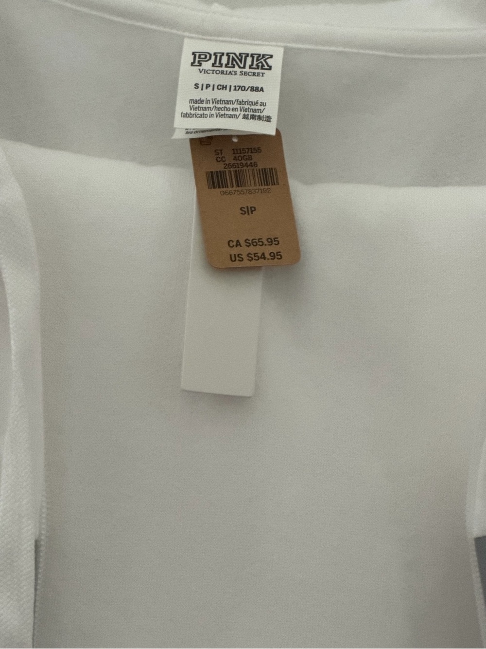 PINK Victoria's Secret White Zip-Up Hoodie with Multicolor Logo - Picture 6 of 11